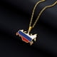 thumbnail image 3 of Colgante con diseño de bandera de Rusia de acero inoxidable, joyería con mapa de país, collares con colgante de oro con mapa de bandera de país Unisex a la moda, 3 of 5