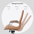 thumbnail image 5 of 2xhome Modern High Back Office Desk Chair | Upholstered Ribbed PU Leather with Metal Frame | Adjustable Height, Tilt Lock | Computer Armchair for Home, Conference, Meetings (Beige), Set of 1, 1 piece, 5 of 14