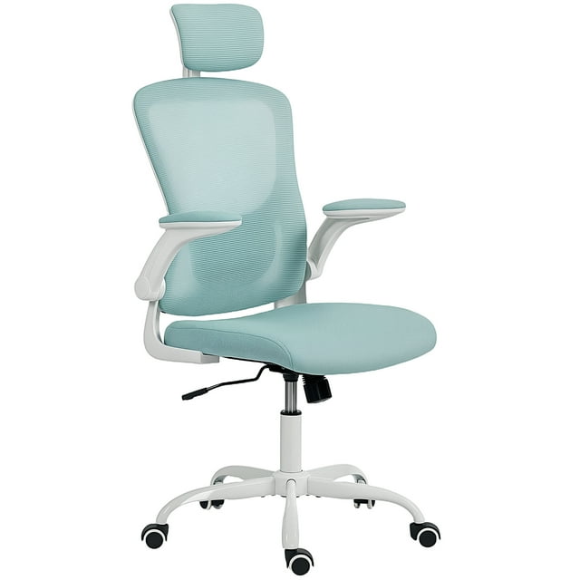 CoSoTower Ergonomic Office Chair, Mesh Desk Chair with Adjustable Headrest, Lumbar Support and Height, Tilt Function, Light Green