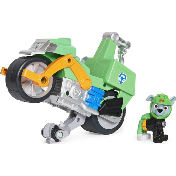 HTOOQ , Moto Pups Rocky\u2019s Deluxe Pull Back Motorcycle Vehicle with  Wheelie Feature and HTOOQ Figure 