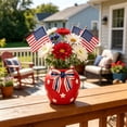 thumbnail image 5 of American-style Resin Vases, July 4th Patriotic Floral Arrangement Decor, 7.8H x 8.5 in Diameter Decorative Resin Vase, Indoor Tabletop Home Accent Ornament, 5 of 6