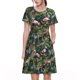 thumbnail image 1 of Balery Flamingos And Palm Leaves Vestidos sueltos de manga corta para mujer, vestidos de verano 2025, vestidos casuales de corte A con vuelo., 1 of 6
