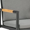 thumbnail image 6 of Crown Outdoor Patio Swivel Bar Stool in Black Aluminum with Wood Accent and Dark Gray Cushions, 6 of 8