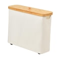 thumbnail image 3 of Soporte de papel higiénico Organizador de papel higiénico Multifuncional Almacenamiento de papel higiénico impermeable con tapa de bambú para baño , Beige, 3 of 9