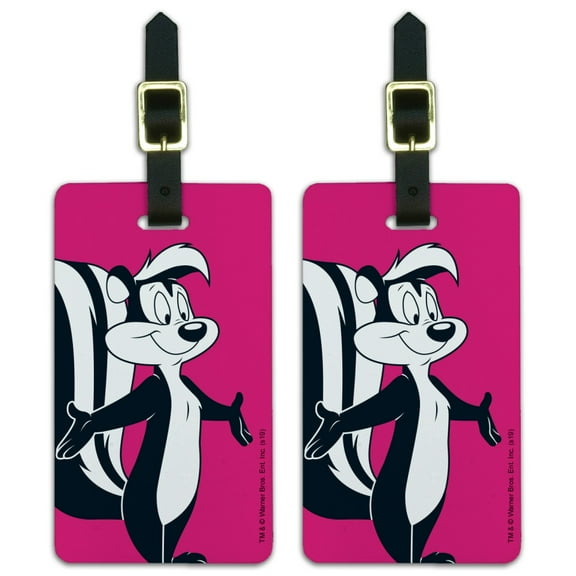 Looney Tunes Pepe Le Pew Luggage ID Tags Suitcase Carry-On Cards - Set of 2