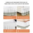 thumbnail image 6 of Sage Green Striped Wrap Around Bed Skirts for California King Bed 18" Drop,Bed Skirt with Adjustable Elastic Belt Dust Ruffle Bed Valance for Bedroom Hotel Modern Farmhouse Stripes Bed Frame Cover, 6 of 7