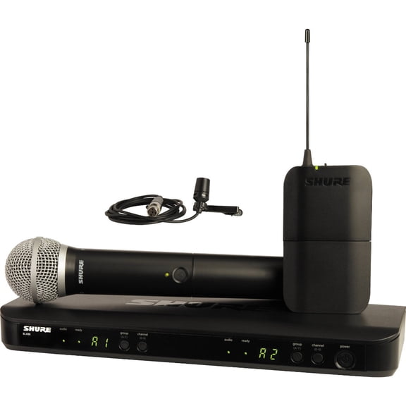 Micrófono BLX1288/CVL Shure Inalámbrico, 1 de Solapa y 1 de Mano Shure Receptor de 2 Canales