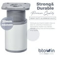 thumbnail image 3 of 8 Inch / 20cm Adjustable Furniture Legs, Btowin VCF 8 Pcs Matte Silver Round Aluminum Alloy Furniture Support Feet, Adjustable Height 0-20mm Replacement Leg for Cabinet Table Sofa Cupboard, 3 of 7