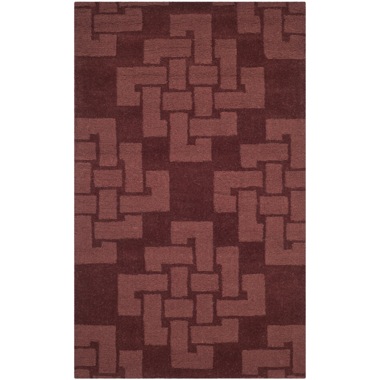 SAFAVIEH Martha Stewart Knot Geometric Wool Area Rug, Ceiling Wax, 4' x 6'