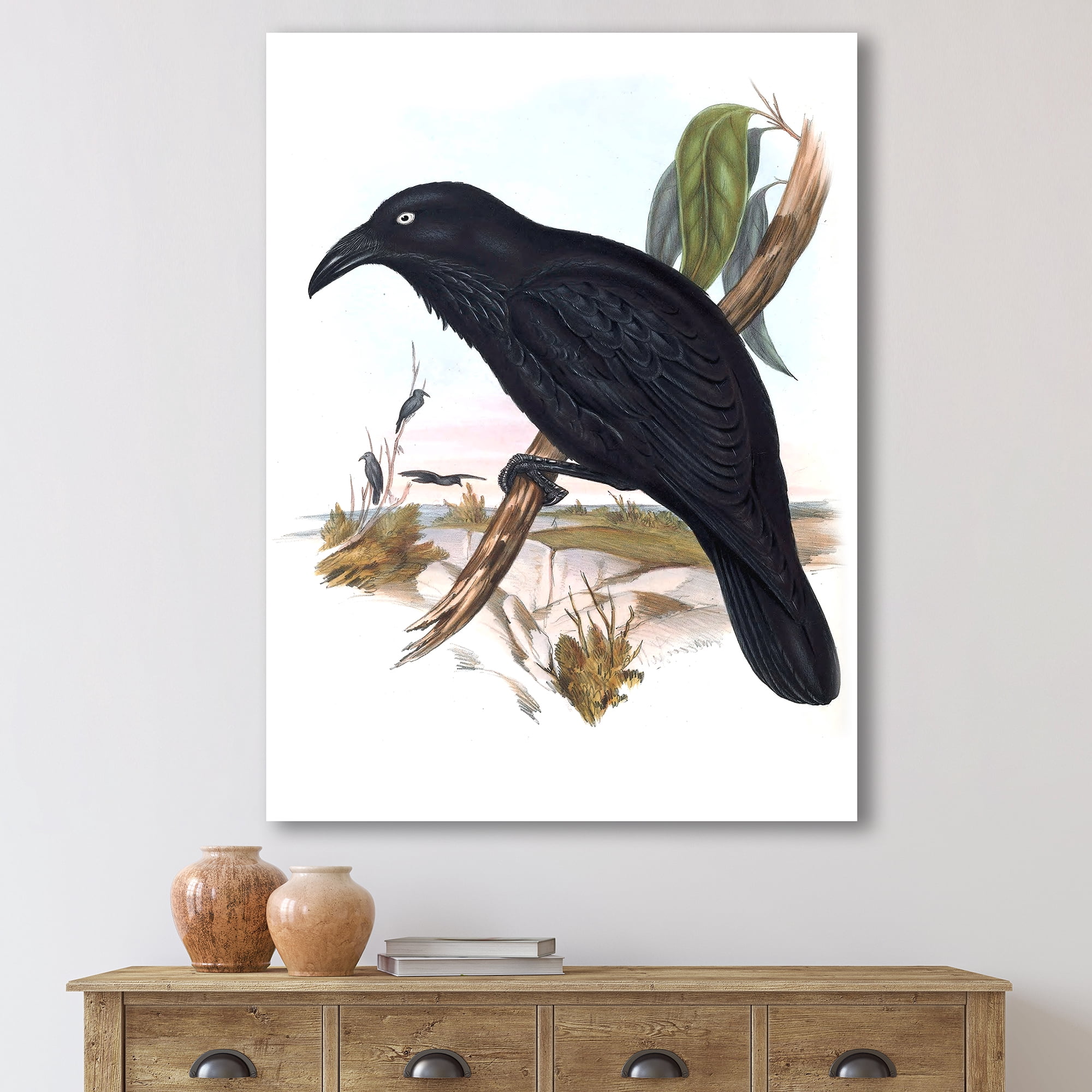 Designart ' Ancient Australian Birds VI ' Traditional Canvas Wall Art Print