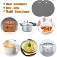 thumbnail image 2 of Extra Thick Silicone Trivets Set of 2,Round Honeycomb Nonslip Pot Holder and Oven Mitts Rubber Flexible Mats Heat Resistant Up to 464F(2 x Grey), 2 of 5