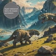 thumbnail image 3 of Fuzoiu Valley River Dinosaur Print Waterproof Shower Curtain 72x72in with Heavy Duty Metal Grommets,Machine Washable Spring Modern Shower Curtains, 3 of 5
