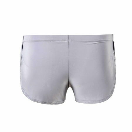 HUPOM Seamless Underwear For Women Womens Silk Panties Medium waist Comfort Waist Solid Boxer Briefs Gray L