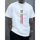 thumbnail image 1 of 1pc Men's Fashion Casual Crew Neck T-Shirt, 100% Cotton Knit Fabric, Slight Stretch, Alphabet Pattern, Summer Short Sleeve Tee, Casual Sporty Tee, Summer Gifts, 1 of 7
