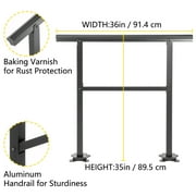 VEVOR 2-3 Steps Outdoor Handrail Range from 0 to 50°, 165 LBS Load Handrail Outdoor Stairs Aluminum Stair Handrail 36x 35 Outdoor Stair Railing
