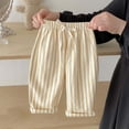 thumbnail image 4 of hengsof Classic Casual Pants for Boys Cotton Linen Stripe Elastics Waist Spring Summer Trousers Toddler Long Pants, 4 of 5