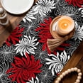 thumbnail image 3 of Red Black Flowers Table Runner 72 Inches, Abstract Botanical Floral Textured Plant Bed Runner Dresser Scarves Tabletop for Indoor Outdoor Parties/Ceremony/Banquet, 16" x 72", 3 of 9