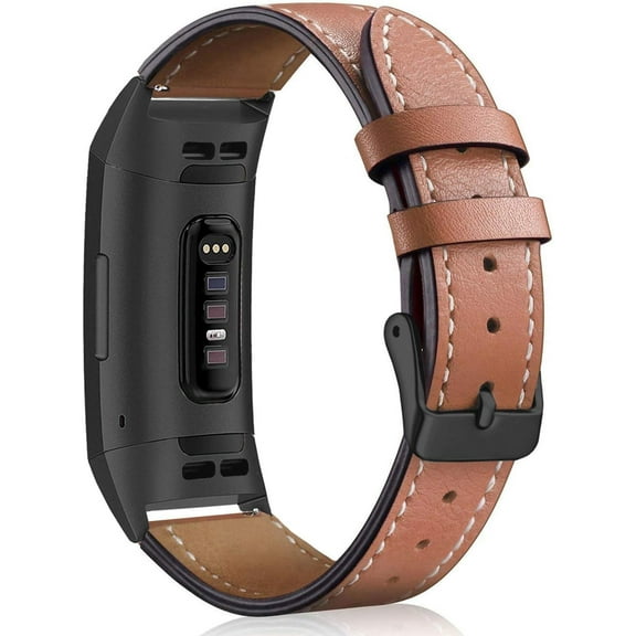 XIHAMA Leather Band Compatible for Fitbit Charge 3/ Charge 4, Replacement Genuine Leather Bands for Women Men