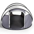 thumbnail image 4 of 4 Person Pop Up Tent for Camping, Waterproof Instant Family Tent with Front Awning, Automatic Tent Throw Pop Up Instant Flip Pop Tent for Camping, Light Gray, 4 of 11