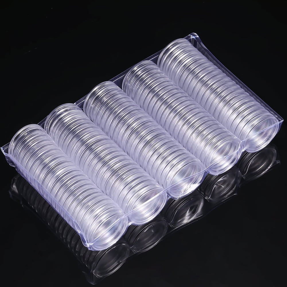 10Pcs 25mm Applied Clear Round Cases Coin Storage Boxes Capsules HolderVE 