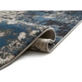 thumbnail image 6 of Well Woven Splash Blue & Grey Modern Abstract Geometric Paint Brush Stroke 2x7 (2'3" x 7'7" Runner) Area Rug Neutral Vintage Thick Soft Plush Shed Free, 6 of 7