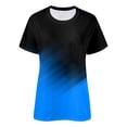 thumbnail image 4 of LUOGENLI T-shirts pour Femme pour Femmes Femmes Quotidien Été Imprimé Dégradé Col Rond Débardeurs Manches Courtes Chandails d'Entraînement Décontractés Amples T-shirts pour Femmes T-shirts Graphiques T-shirts TTG Grande Taille Vêtements d'Été Bleu Ciel G, 4 of 4