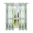 thumbnail image 2 of 2 Panels Set Blackout Curtains Thermal Insulated Sun Protection Room Darkening Drapes for Bedroom Light Green and White Lily, 2 of 7