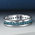 thumbnail image 4 of Pompeii 1 1/5ct Blue Diamond Channel Set Eternity Ring 14K White Gold (Blue,I1), 4 of 4