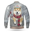 thumbnail image 2 of Playful Akita Welcomes Winter Snowy Day with Cardinal Bird All Over Print 3D Baseball Jacket Inu Dog Lover Bomber Jacket Softball - 12017, 2 of 6
