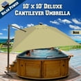 thumbnail image 6 of Strong Camel Deluxe Off-Set, Hanging Roma, Solar Powered Umbrella, Tilt and 360 Rotation, Outdoor Sunshade Cantilever Crank Protect Cover with Base, Beige, 6 of 6