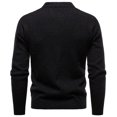 thumbnail image 6 of Mens Base Sweaters Buttons Fitted Plain Pullover Long Sleeve Fall Winter Tops Soft Cotton Knitwear Clothes for Men (2XL, Black), 6 of 6