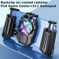 thumbnail image 2 of P16 mobile phone air-cooled cooling fan radiator back-clip game cooler for iPhone Android PUBG gaming accessories cool heat sink, 2 of 9