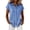 Blue, variant on Summer Tops for Women Striped Button Down Collared Short Sleeve Casual Loose Blouse Shirt Vacation Beach Travel, Brown L