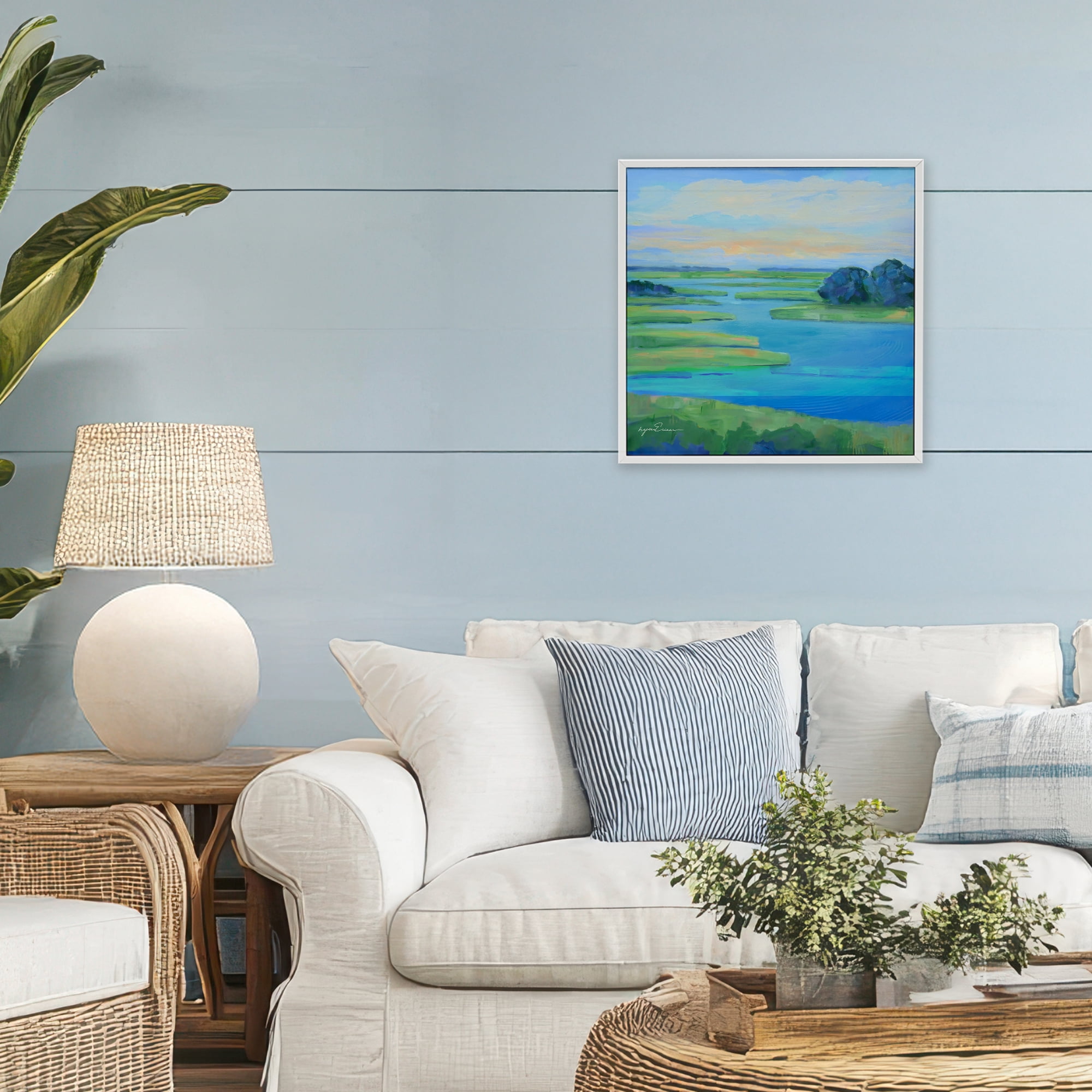 Stupell Industries Scenic Scarborough Marshes White Framed Giclee Art, design by Lynn Ericson Fine Art