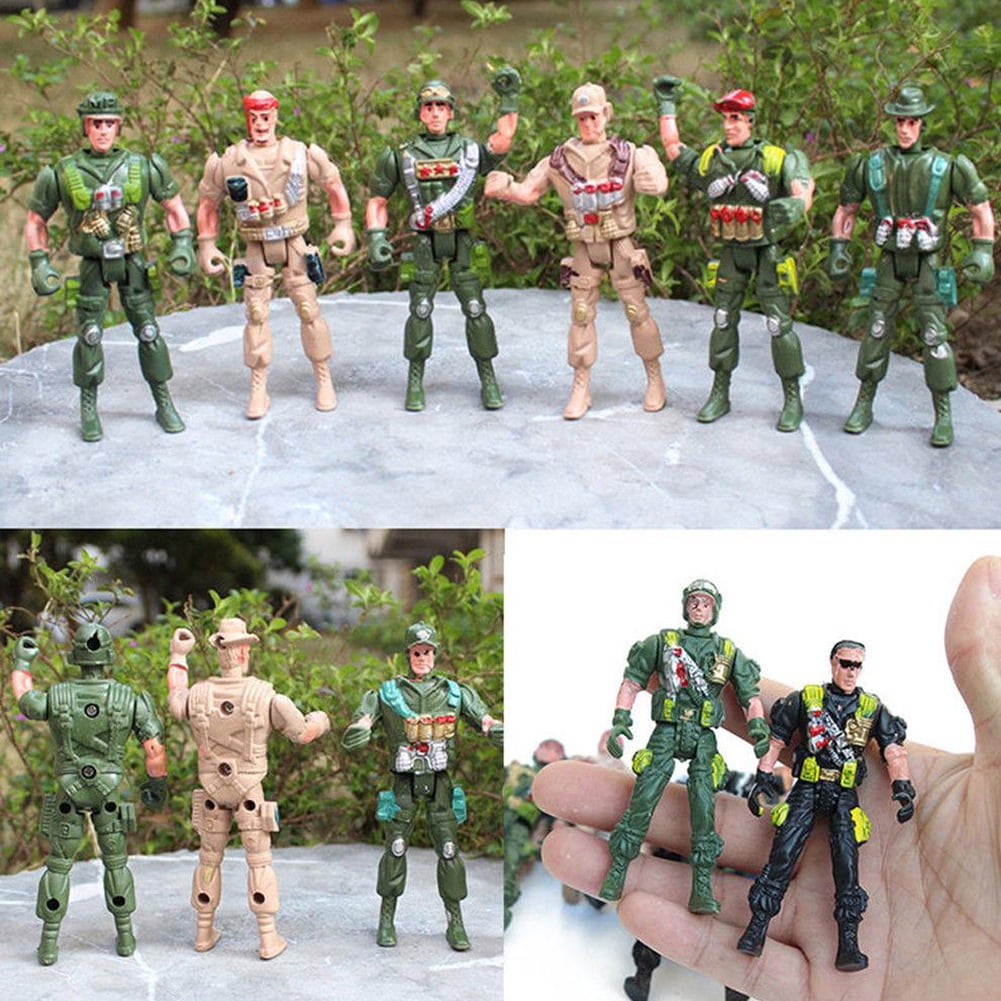 9cm Paratrooper Parachute soldier Miniatures Military figures Models Kids ToyA! 