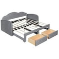 thumbnail image 5 of JERFIT Twin Size Upholstered daybed with Cloud-Shaped Backrest Trundle 2 Drawers and USB Ports, 5 of 8