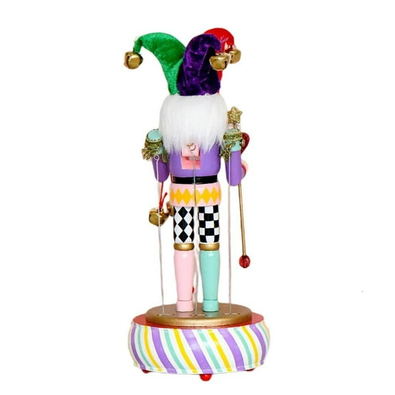 Wooden Clown Nutcrackers Figurine Music Box Manual Wind Up Mechanism No Battery Need Musical Ornament Christmas Gift