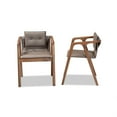 thumbnail image 3 of Wholesale Interiors RDC828-Grey-Walnut-DC Baxton Studio Marcena Mid-Century Grey Imitation Leather Upholstered Wood Dining Chair Set, Walnut Brown - Pack of 2, 3 of 5