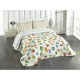 thumbnail image 3 of Ambesonne Plane Quilted Bedspread Set 3 Pcs, Airplane Boat Ship Cars, King Size, Multicolor, 3 of 5