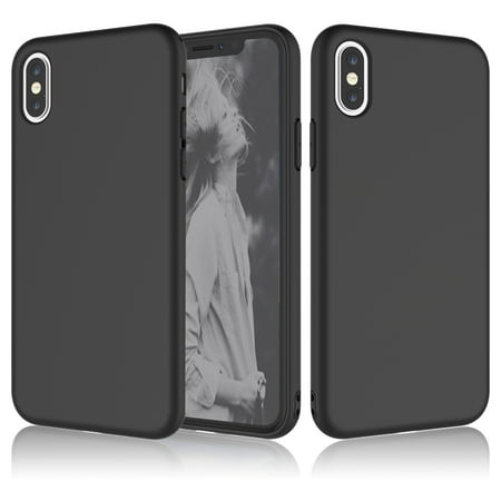 Njjex Case Cover for Apple iPhone XR / iPhone XS Max / iPhone XS / iPhone X / iPhone 10 / iPhone X Edition, Njjex Matte Charming Colorful Slim Soft TPU Bumper Case Cover -Black