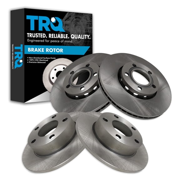 TRQ Front and Rear Brake Rotors Set Fits Select 1996-2006 Audi A4 Quattro 2000-2005 Volkswagen Passat