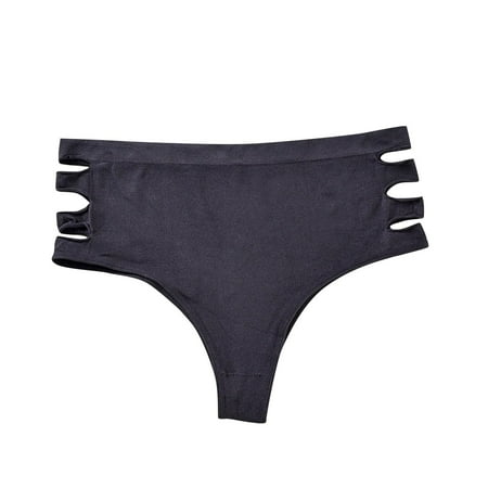 cfhntfmh Plus Size Panties for Women Side Cutout Mid Waisted Seamless Underwear Breathable Comfortable Briefs