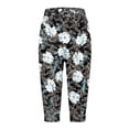 thumbnail image 5 of Jamsmile Women Pants Cropped Sweatpants Floral Print Drawstrings Bottoms Lace Up Joggers Streetwear Trendy Athletic Trousers, 5 of 5