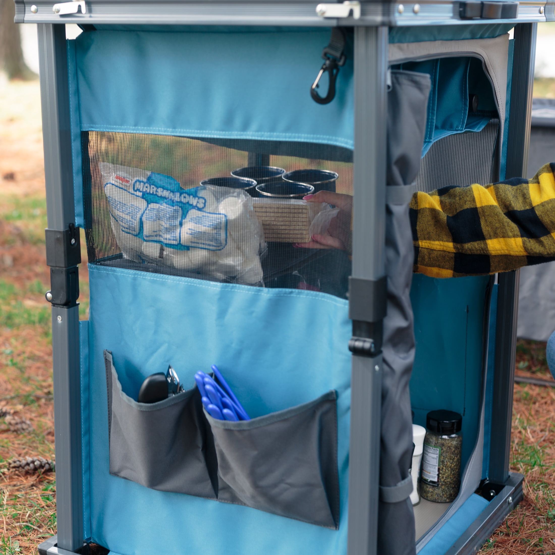 Timber Ridge Robinia Camp Pantry with Carrying Case, Blue Timber Ridge Robinia Camp Pantry with Carrying Case, Blue