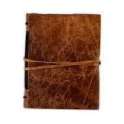 Weddingstar 9688-26 Leather Bound Journal Rustic Style Guest Book, Chocolate Brown