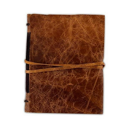 Weddingstar 9688-26 Leather Bound Journal Rustic Style Guest Book, Chocolate Brown