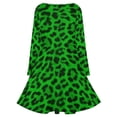 thumbnail image 5 of Lime Leopard Print Long Sleeve Dresses For Women Vintage Elegant Party Dress Oversized V-neck Dress S-8XL, 5 of 7