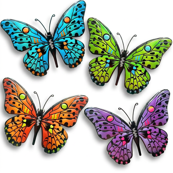 4 Pack Metal Butterfly Wall Decor, Garden Decor, Wall Art, Metal Wall Art, Yard Decorations Outdoor, Backyard Decor, Patio Decorations Outdoor, Outdoor Wall Decor, Butterfly Decorations