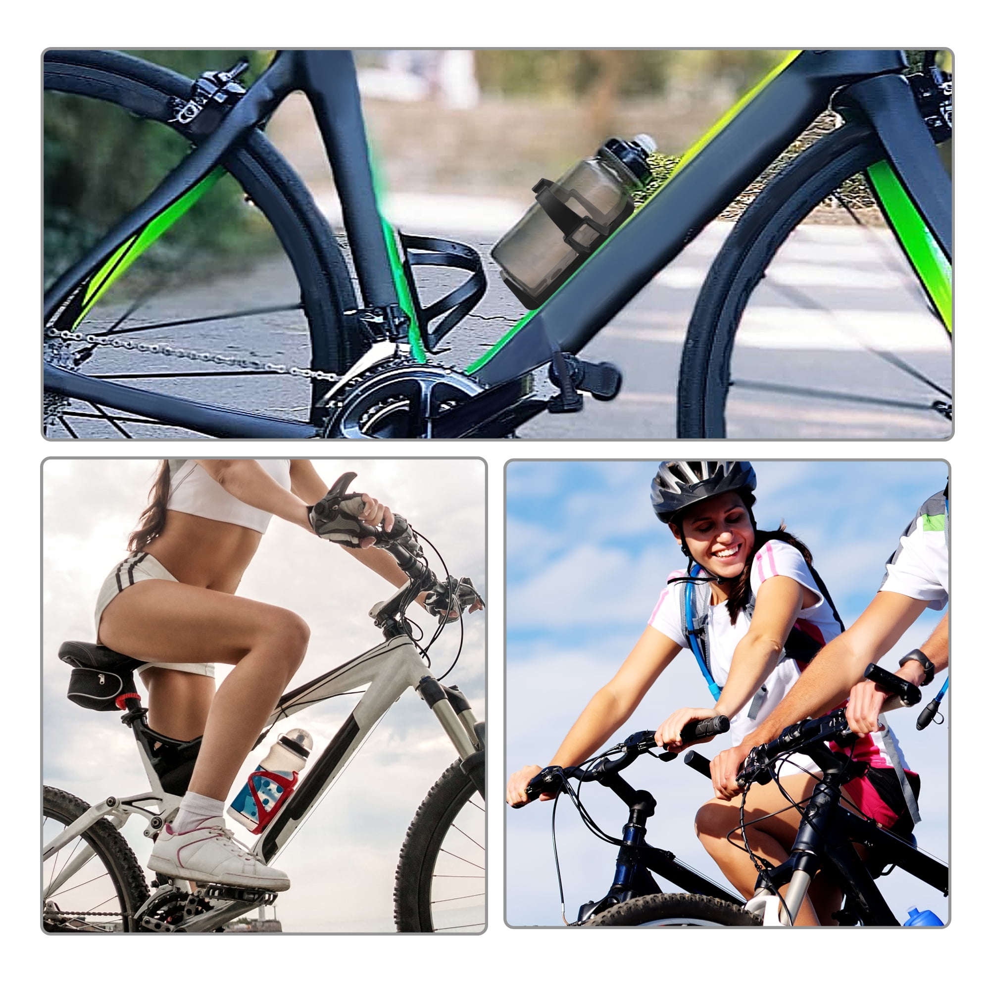 Unique Bargains Lightweight Bicycle Drink Holder for Water Bottle Cage Plastic Black