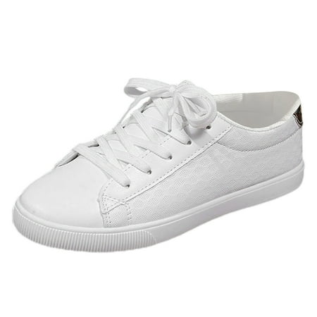 Fauean Shoes for Women Sneakers Ladies Casual and Simple Sneakers Versatile Daily Wear White Size 39